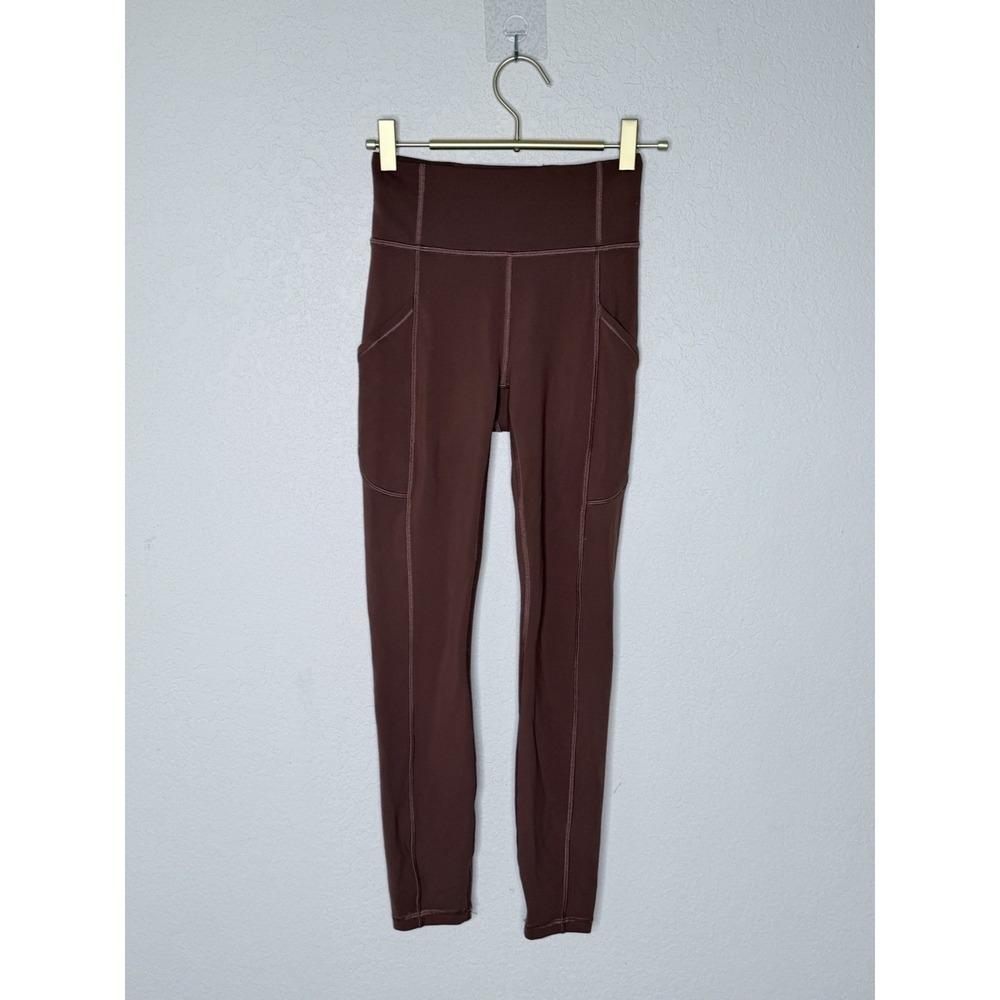 Lululemon‎ Align High Rise Pant 25" Legging Size 2 LW5CQFS Brown Mauve Nulu